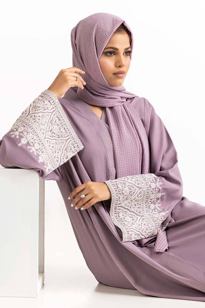Gul Ahmed 02 Piece Stitched Nisa Georgette Embroidered Abaya With Dyed Scarf WGB-KAB-22060