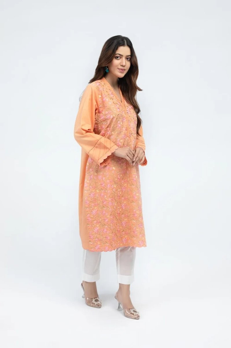 Gul Ahmed Kaaj 01 Piece Stitched Karandi Dyed Embroidered Shirt WGK-AYW-DE-940