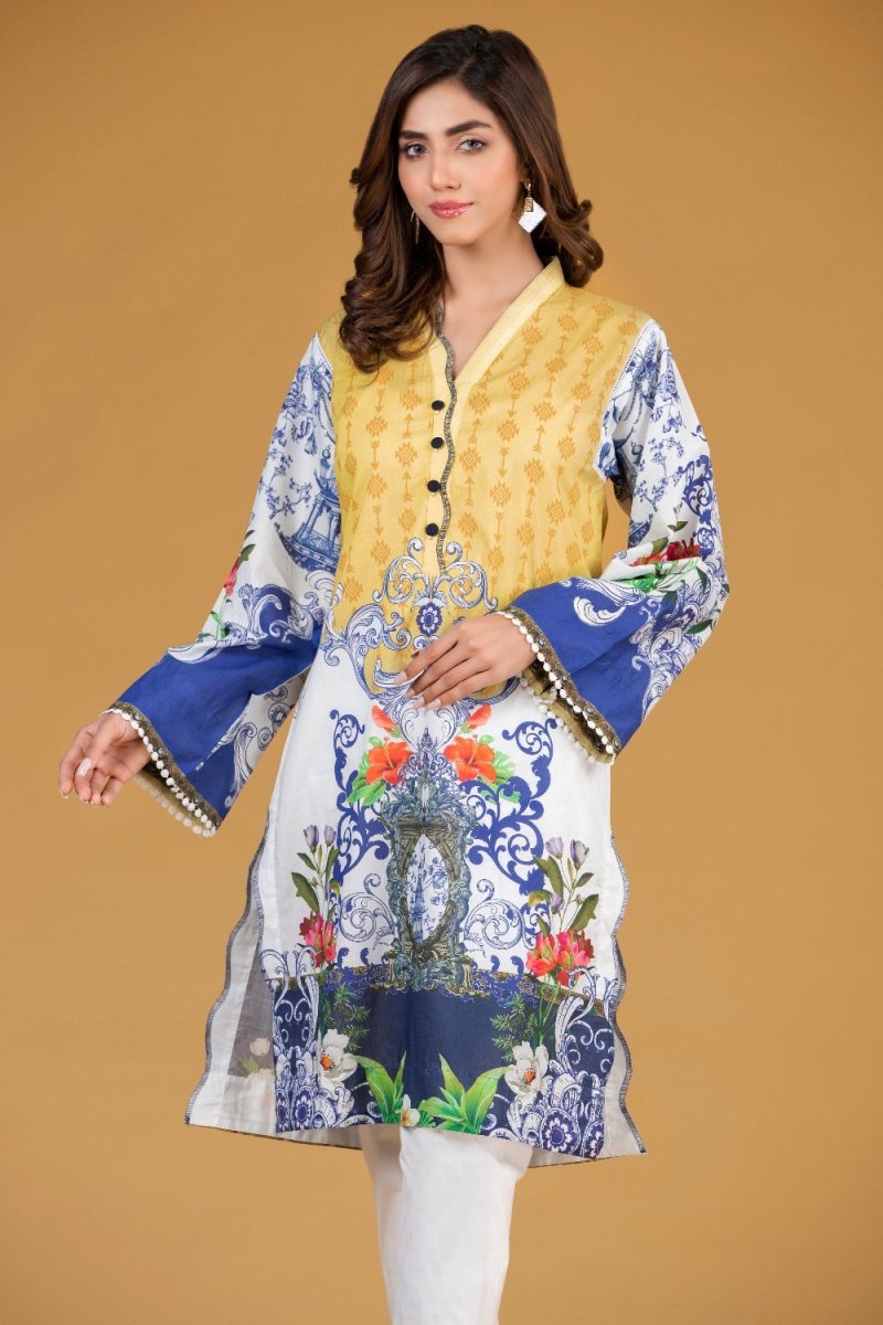 Gul Ahmed Ready To Wear Cambric Digital Printed Shirt WGK-CMS-DP-407