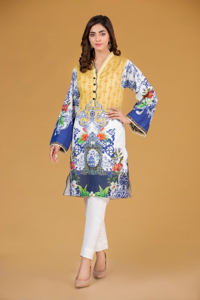 Gul Ahmed Ready To Wear Cambric Digital Printed Shirt WGK-CMS-DP-407