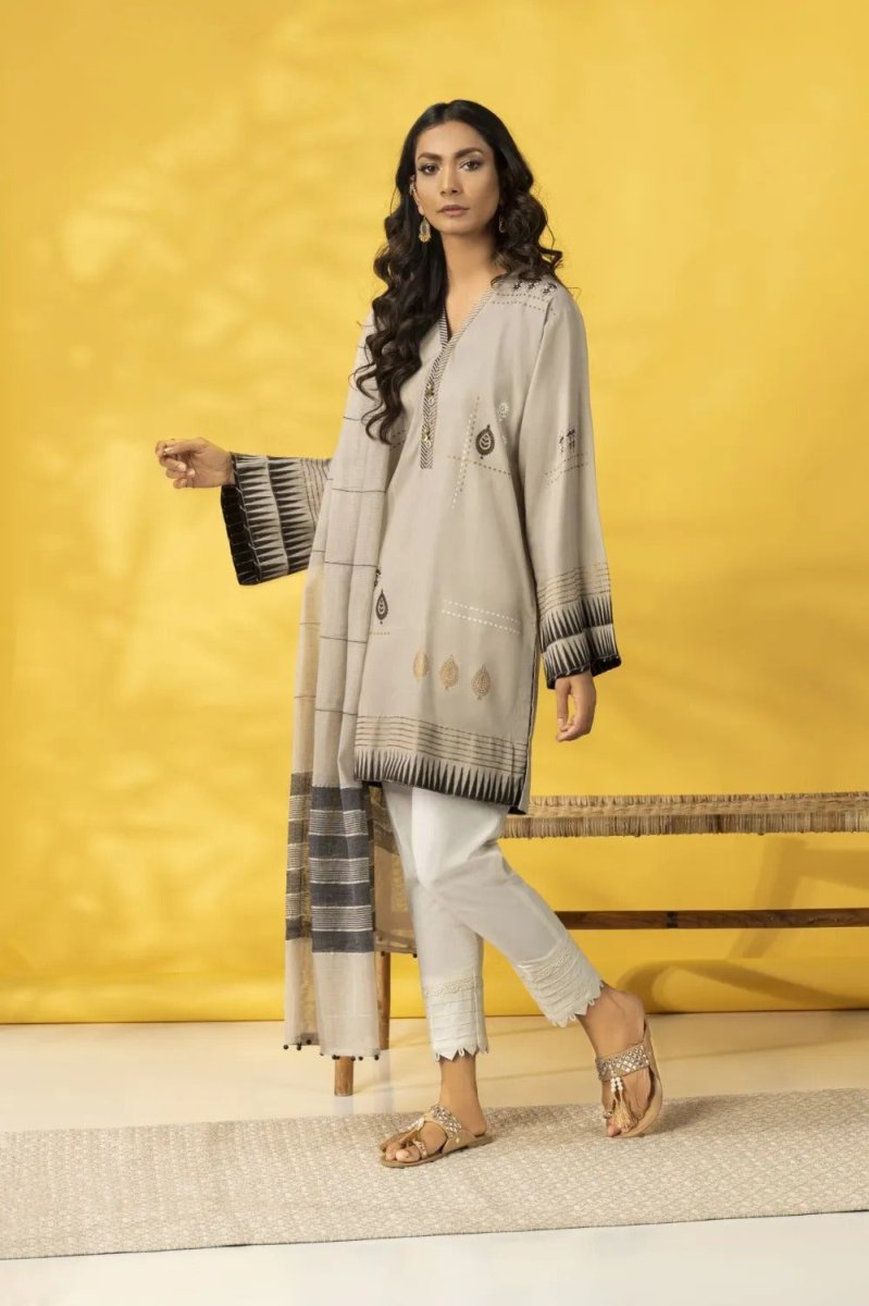 Gul Ahmed 02 Piece Stitched Ethnic Vibes Block Printed Shirt and Dupatta WGK-CMS-SP-1099