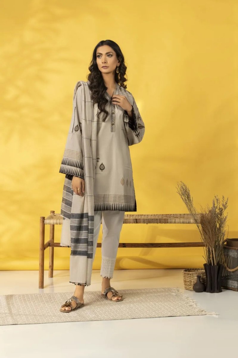 Gul Ahmed 02 Piece Stitched Ethnic Vibes Block Printed Shirt and Dupatta WGK-CMS-SP-1099