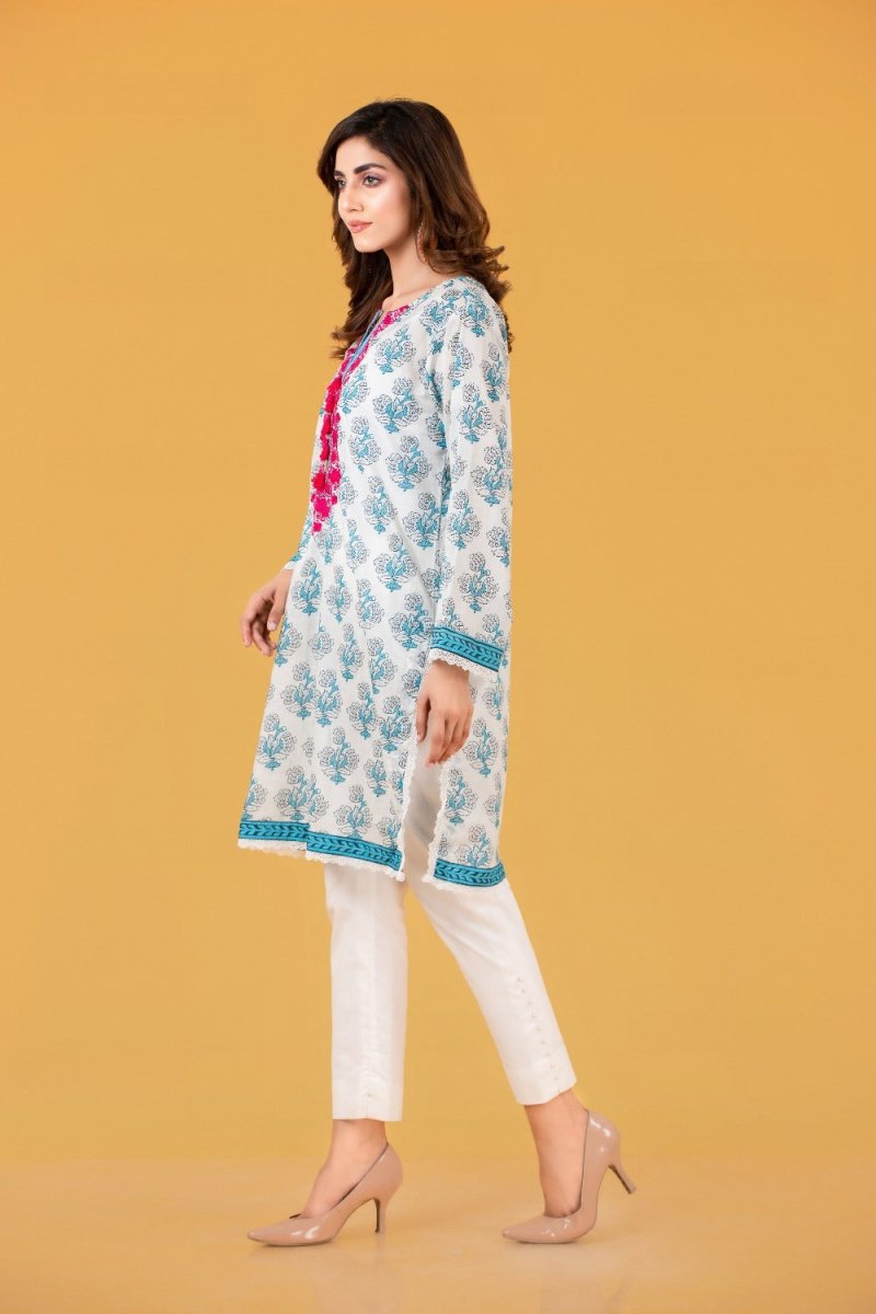 Gul Ahmed Ready To Wear Cambric Digital Printed Emb Shirt WGK-LWS-PE-244