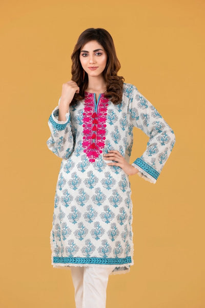 Gul Ahmed Ready To Wear Cambric Digital Printed Emb Shirt WGK-LWS-PE-244