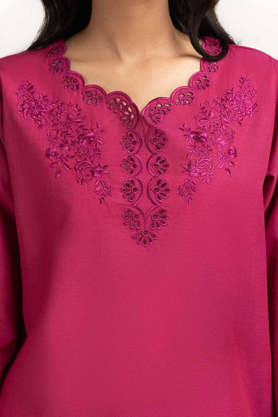 Gul Ahmed 02 Piece Stitched Silk Embroidered Shirt And Trouser WGK-SKS-DE-2760
