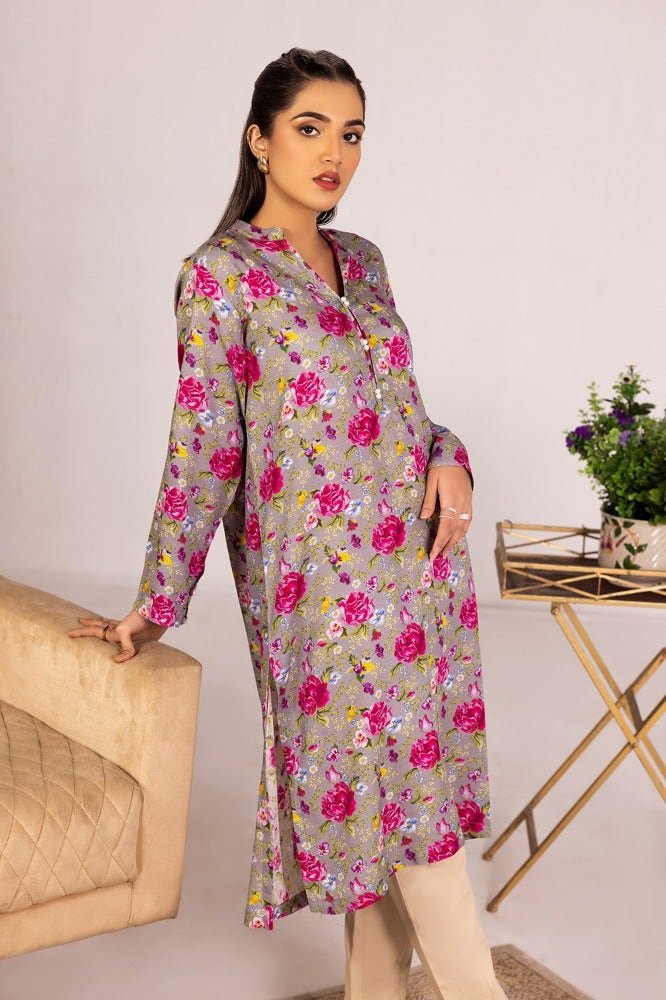 Gul Ahmed 01 Piece Stitched Slub Viscose Printed Shirt WGK-SVW-DP-3183