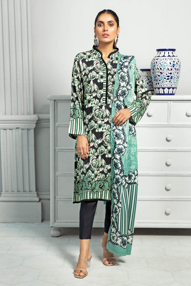 Gul Ahmed 3PC Linen Shawl Printed Stitched Suit WNS-12086