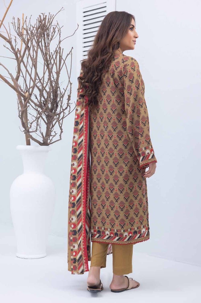 Gul Ahmed 3PC Printed Karandi Unstitched Suit WNS-32176 B