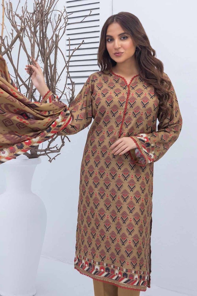 Gul Ahmed 3PC Printed Karandi Unstitched Suit WNS-32176 B