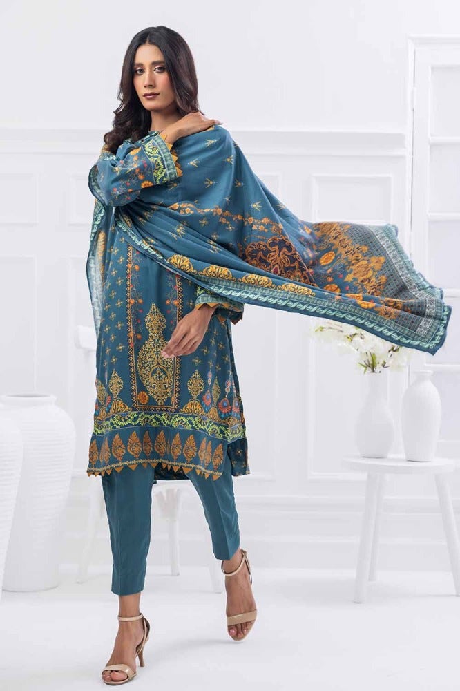 Gul Ahmed 3PC Printed Cotail Stitched Suit WNS-32179 A