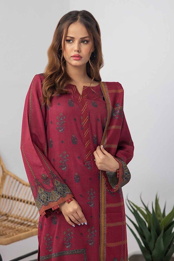 Gul Ahmed 3PC Printed Dhanak Unstitched Suit with Printed Dhanak Dupatta WNS-32185 B
