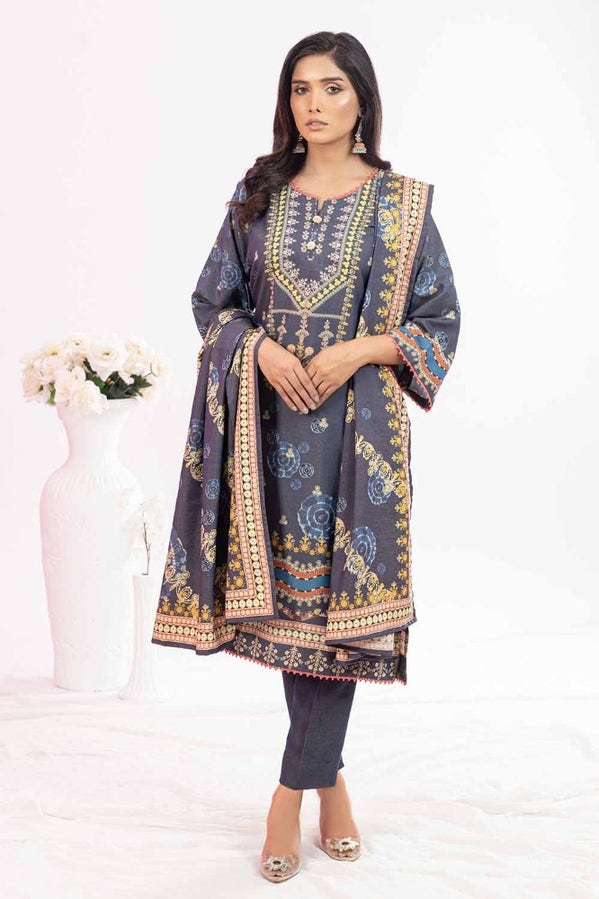 Gul Ahmed 3PC Printed Chambray Stitched Suit WNS-32213 A