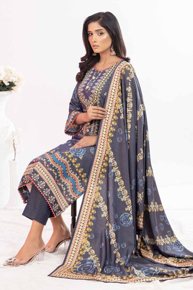 Gul Ahmed 3PC Printed Chambray Stitched Suit WNS-32213 A