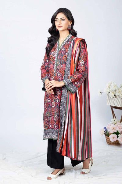 Gul Ahmed 3PC Printed Linen Unstitched Suit with Printed Linen Dupatta WNS-32217 A