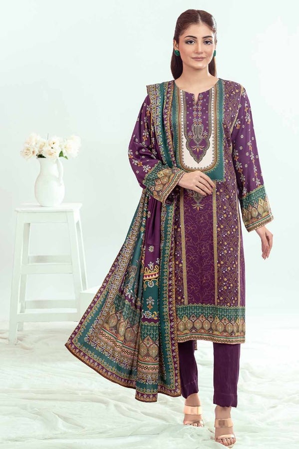 Gul Ahmed 3PC Printed Cotail Stitched Suit WNS-32249 B