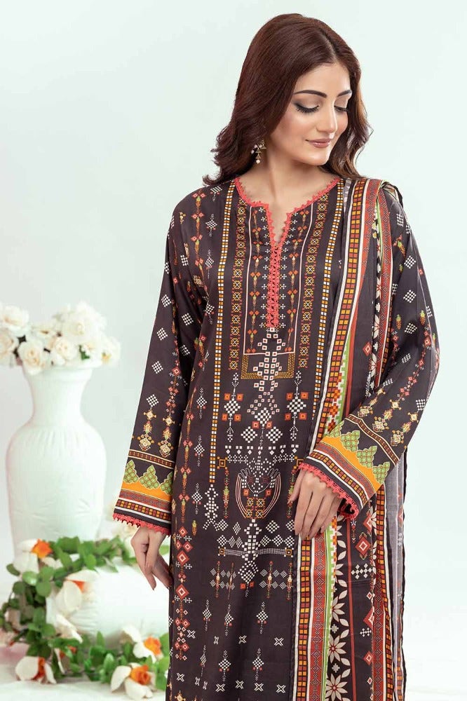 Gul Ahmed 3PC Printed Cotail Unstitched Suit WNS-32250 B