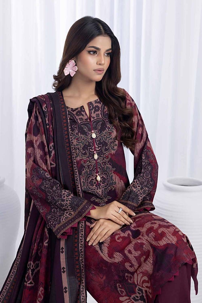 Gul Ahmed 3PC Digital Printed Dhanak Unstitched Suit WNS-32276 B