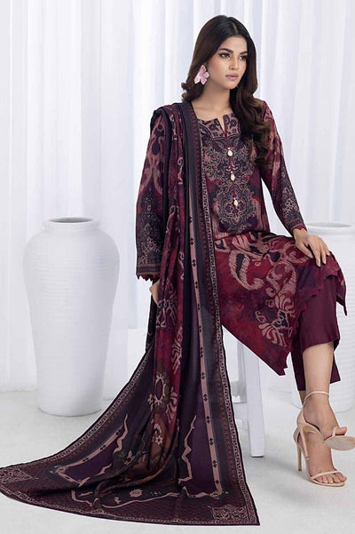 Gul Ahmed 3PC Digital Printed Dhanak Unstitched Suit WNS-32276 B