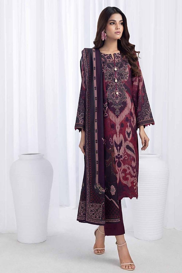 Gul Ahmed 3PC Digital Printed Dhanak Unstitched Suit WNS-32276 B