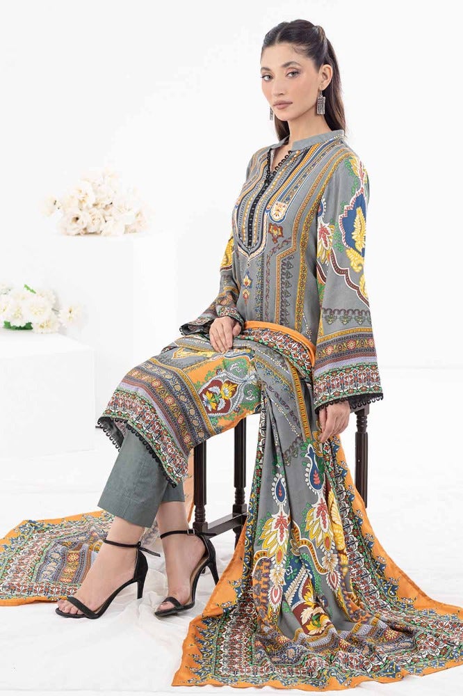 Gul Ahmed 3PC Printed Cotail Stitched Suit WNS-32297 B