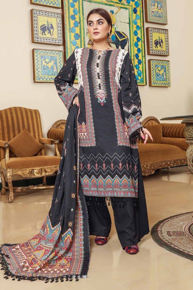 Gul Ahmed 3 Piece Printed Khaddar Unstitched Suit WNS-32356