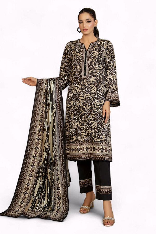 Gul Ahmed 3 Piece Unstitched Khaddar Suit With Dupatta - WNS-52053