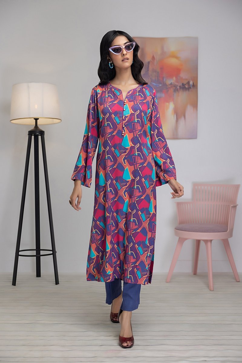 Gul Ahmed 1 Piece Unstitched Printed Cotail Shirt WNSS-32002