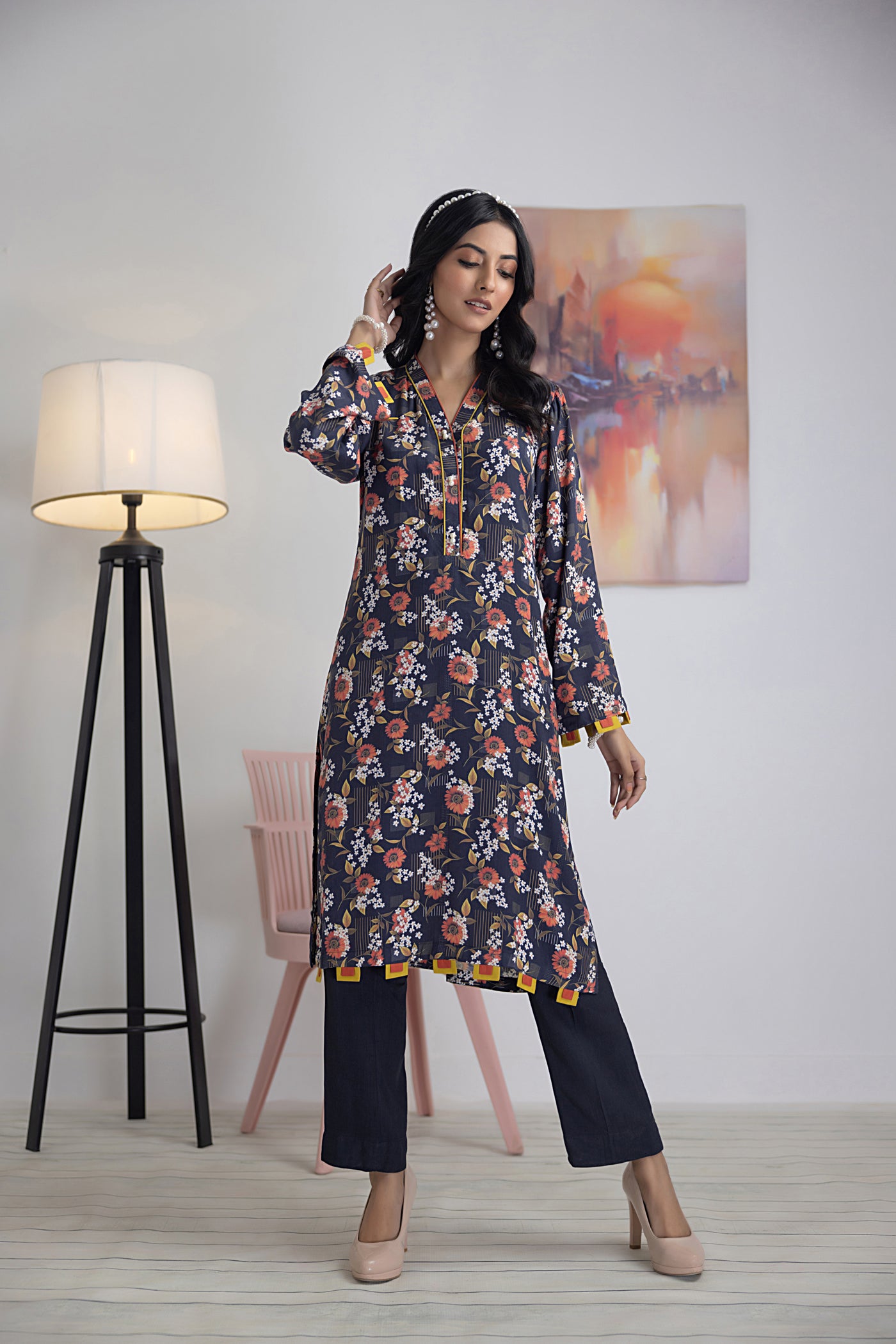 Gul Ahmed 1 Piece Unstitched Printed Cotail Shirt WNSS-32003