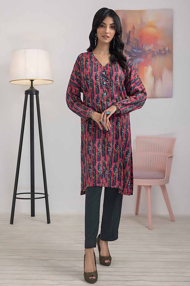 Gul Ahmed 1 Piece Printed Linen Shirt WNSS-32004