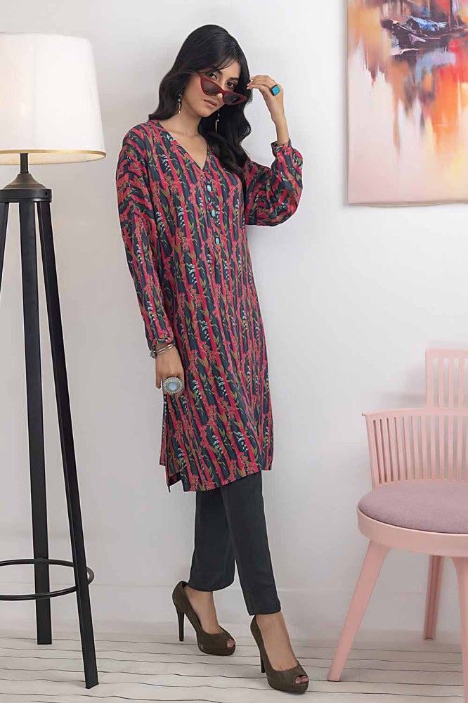 Gul Ahmed 1 Piece Printed Linen Shirt WNSS-32004