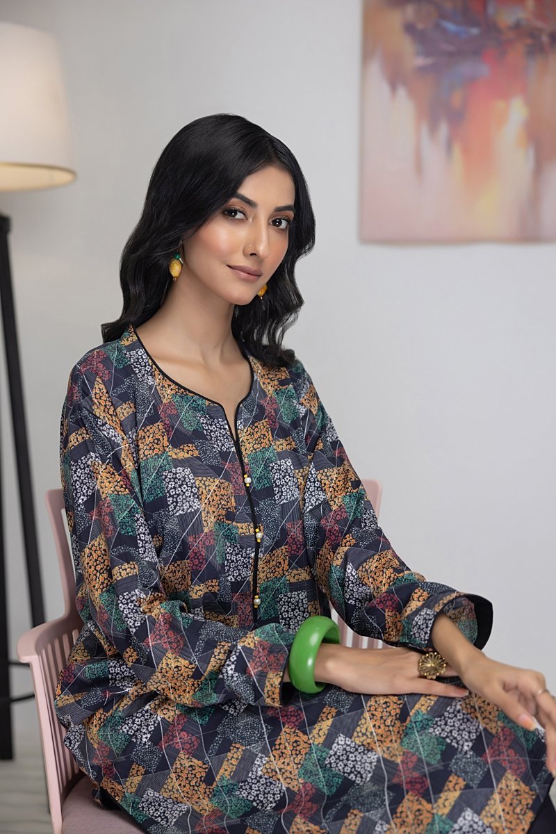 Gul Ahmed 1 Piece Unstitched Printed Linen Shirt WNSS-32005