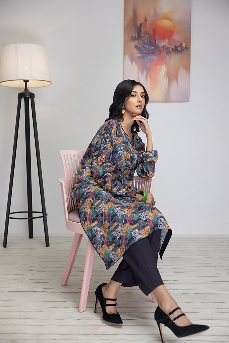 Gul Ahmed 1 Piece Unstitched Printed Linen Shirt WNSS-32005