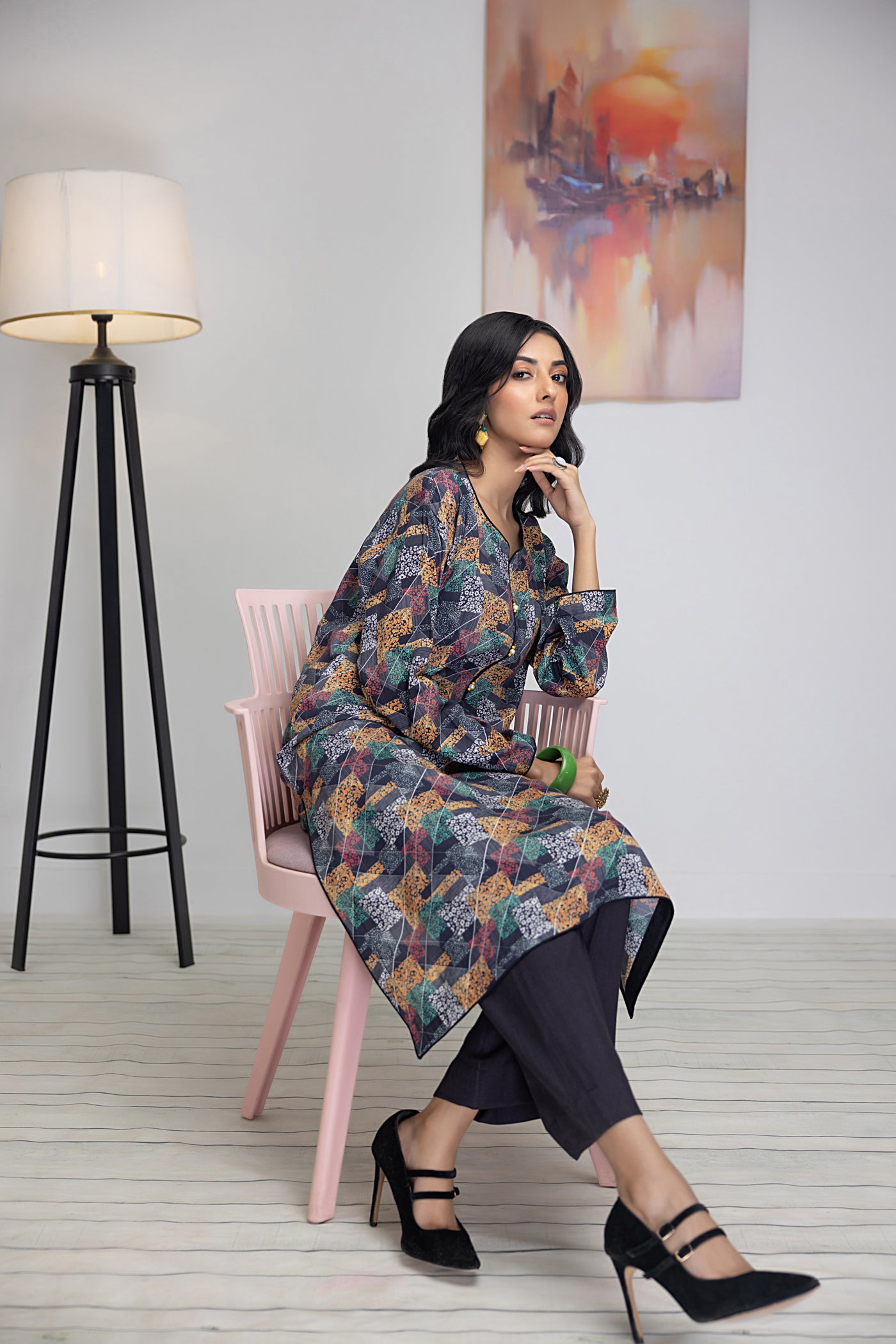 Gul Ahmed 1 Piece Unstitched Printed Linen Shirt WNSS-32005