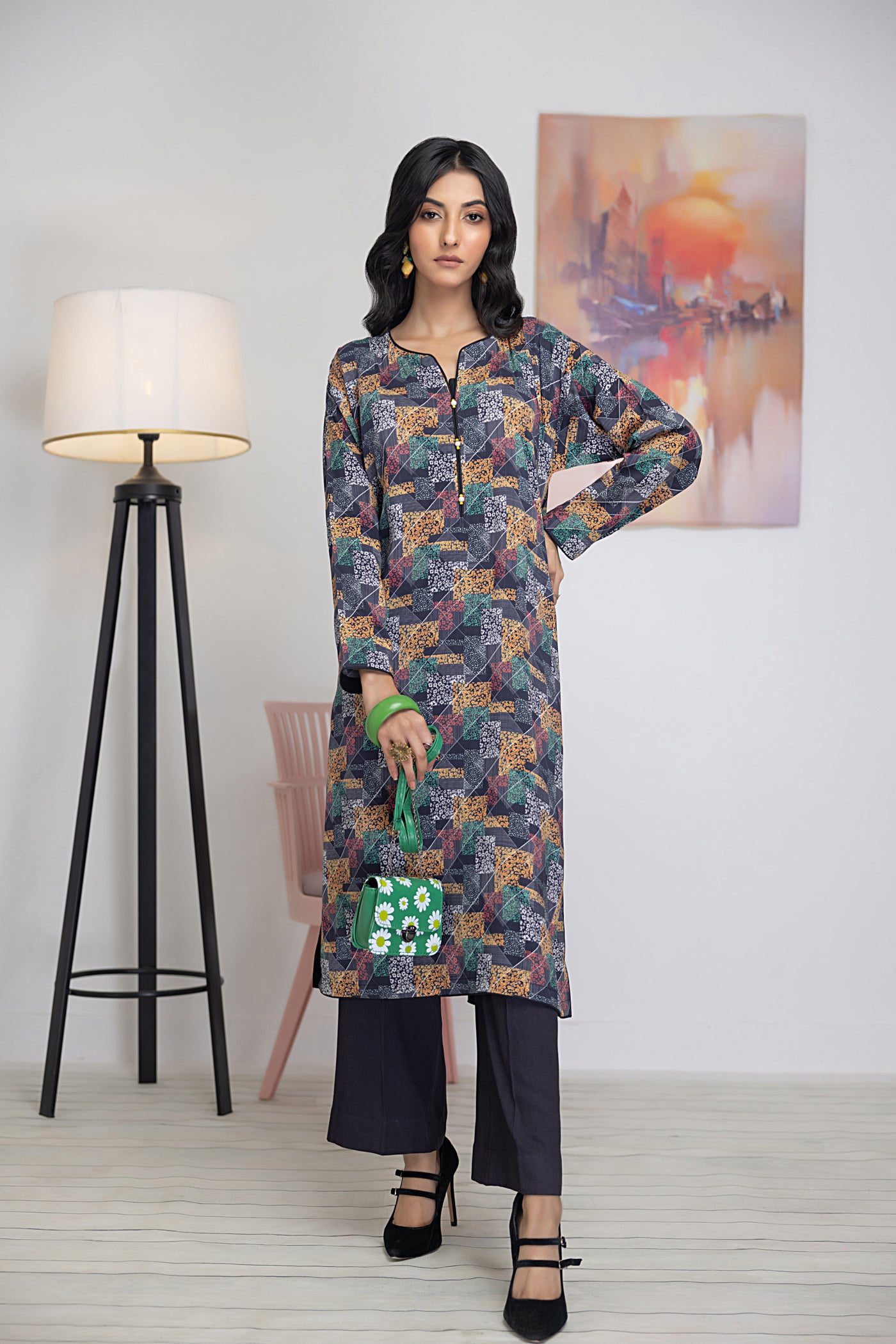 Gul Ahmed 1 Piece Unstitched Printed Linen Shirt WNSS-32005