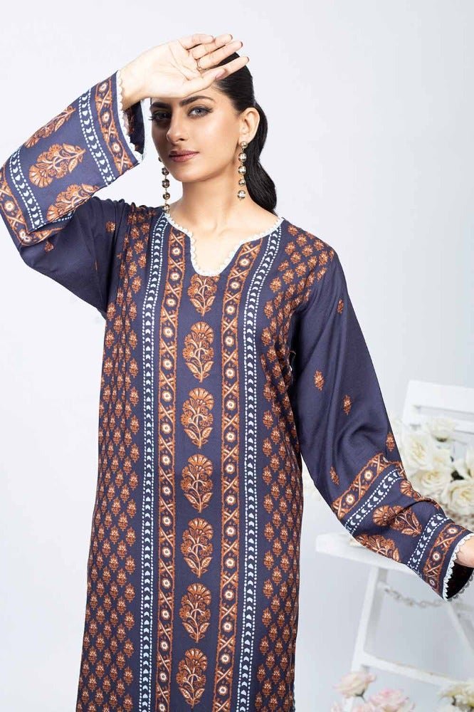 Gul Ahmed 1PC Printed Twill Linen Unstitched Shirt WNSS-32011