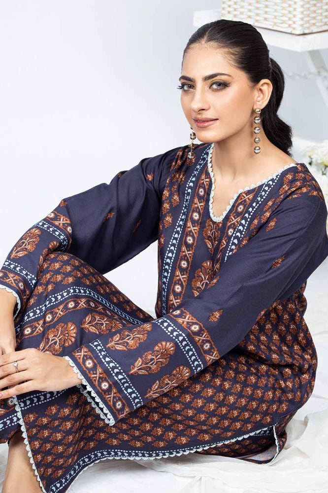 Gul Ahmed 1PC Printed Twill Linen Unstitched Shirt WNSS-32011