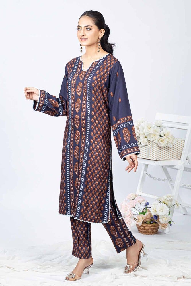 Gul Ahmed 1PC Printed Twill Linen Unstitched Shirt WNSS-32011