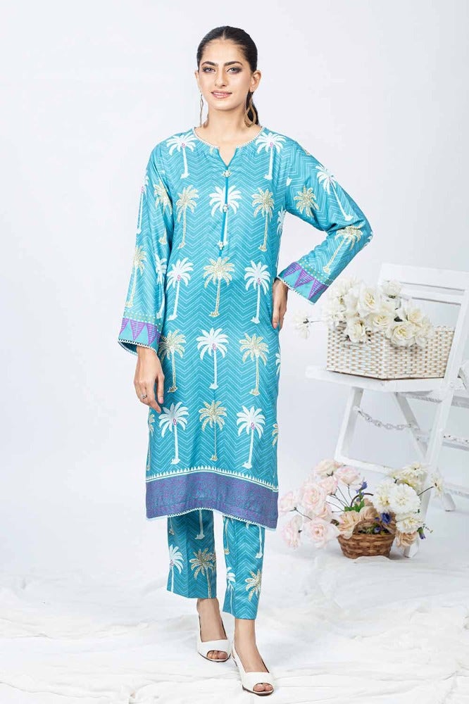 Gul Ahmed 1PC Printed Twill Linen Unstitched Shirt WNSS-32013