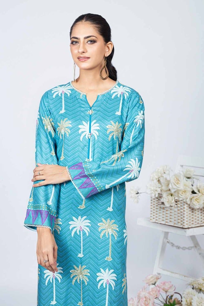 Gul Ahmed 1PC Printed Twill Linen Unstitched Shirt WNSS-32013