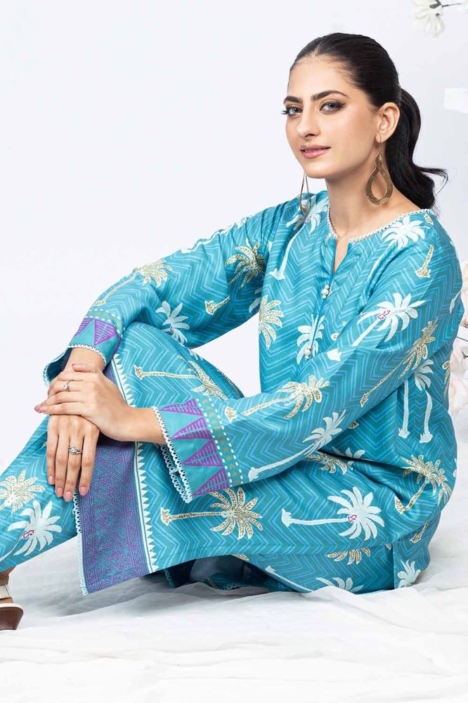 Gul Ahmed 1PC Printed Twill Linen Unstitched Shirt WNSS-32013