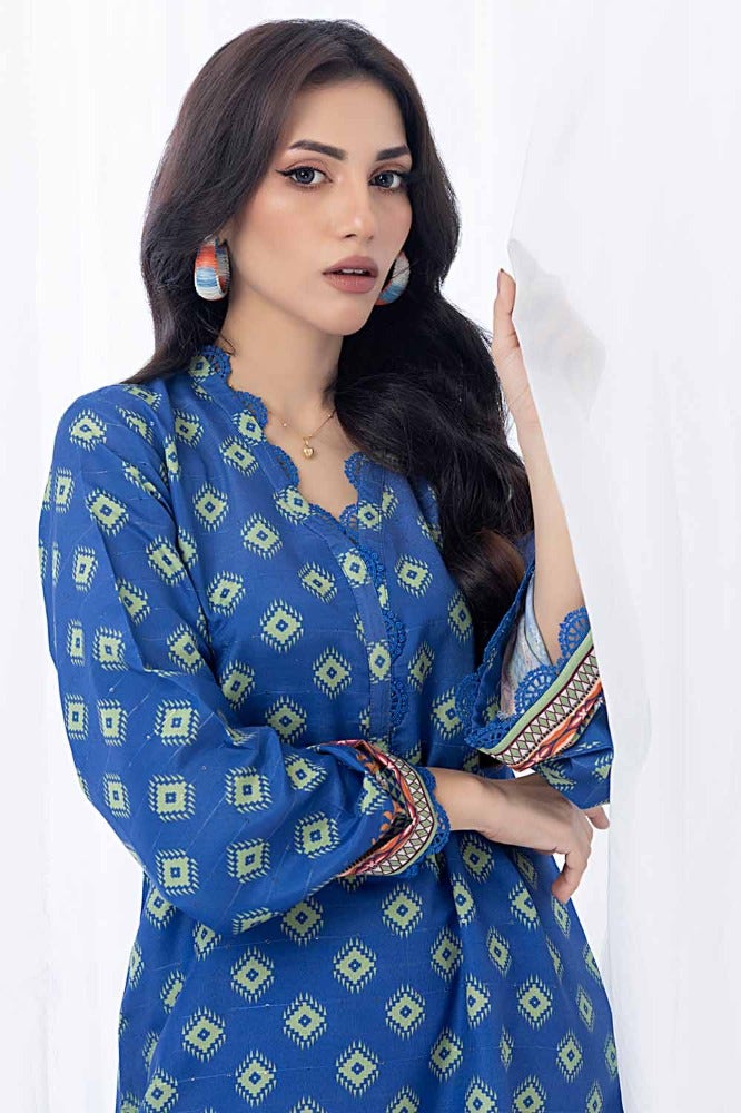 Gul Ahmed 1 Piece Printed Sequins Stripe Unstitched Shirt WNSS-32018