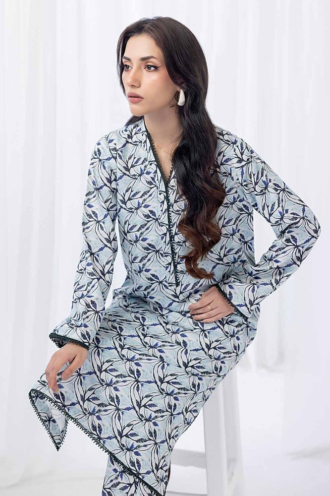 Gul Ahmed 1 Piece Printed Twill Linen Unstitched Shirt WNSS-32019