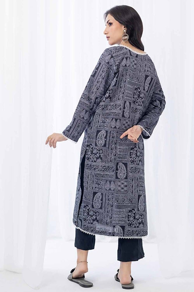 Gul Ahmed 1 Piece Printed Sequins Stripe Unstitched Shirt WNSS-32022