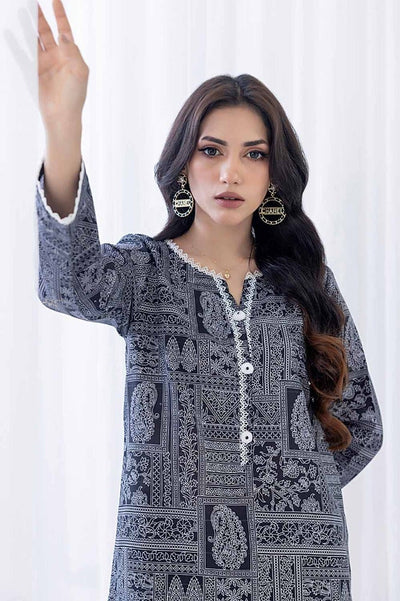 Gul Ahmed 1 Piece Printed Sequins Stripe Unstitched Shirt WNSS-32022