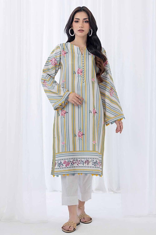 Gul Ahmed 1 Piece Printed Twill Linen Unstitched Shirt WNSS-32024