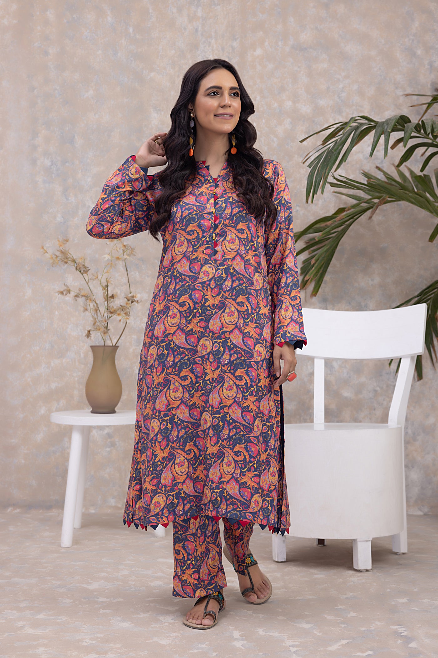 Gul Ahmed 2PC Unstitched Printed Cotail Shirt Printed Cotail Trouser WNST-32050