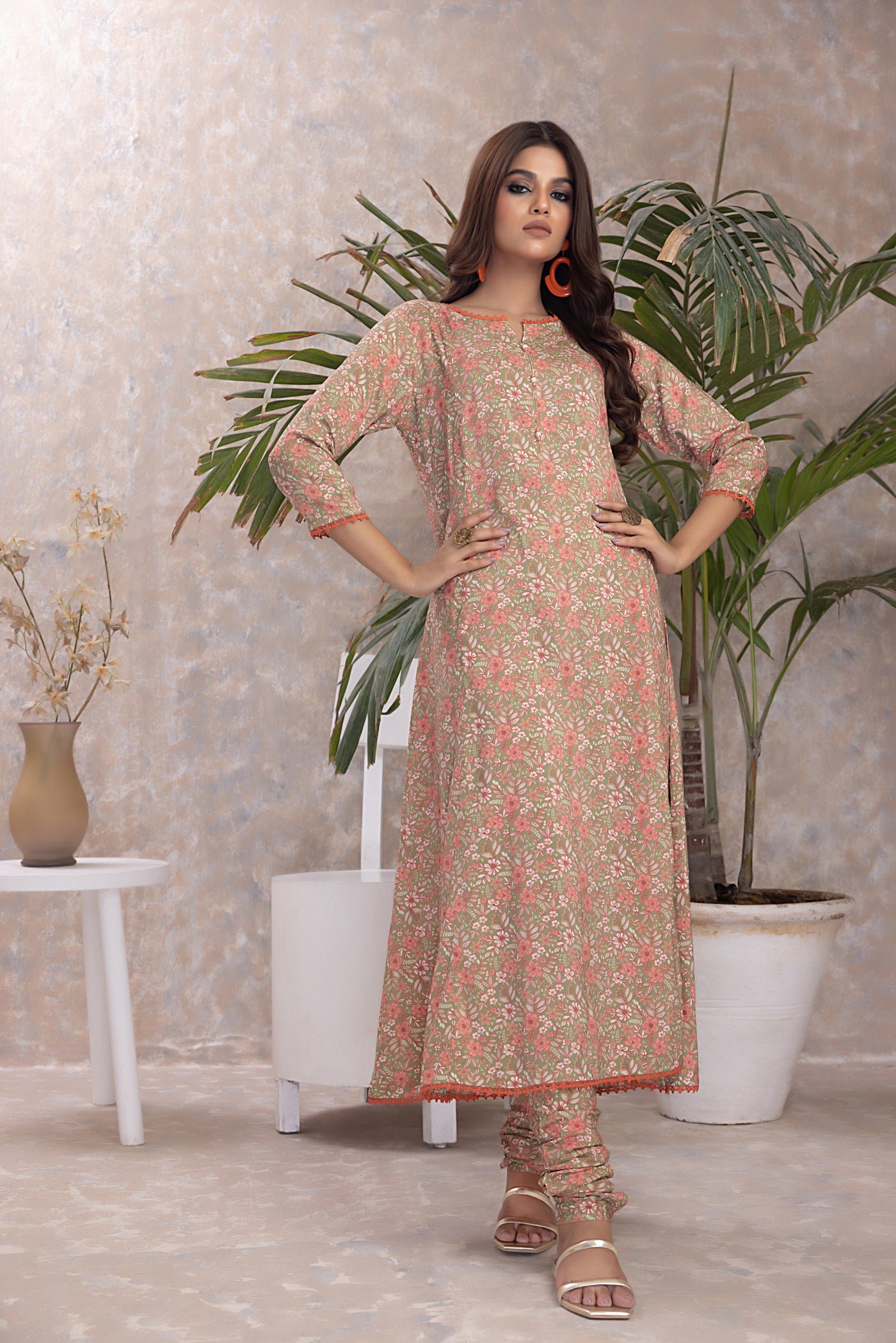 Gul Ahmed 2PC Unstitched Printed Linen Shirt Printed Linen Trouser WNST-32055