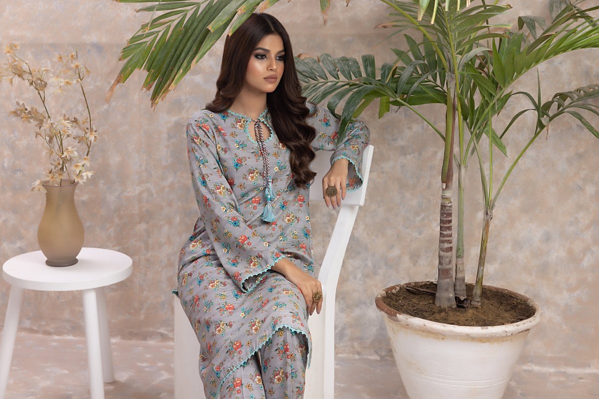 Gul Ahmed 2PC Unstitched Printed Linen Shirt Printed Linen Trouser WNST-32059