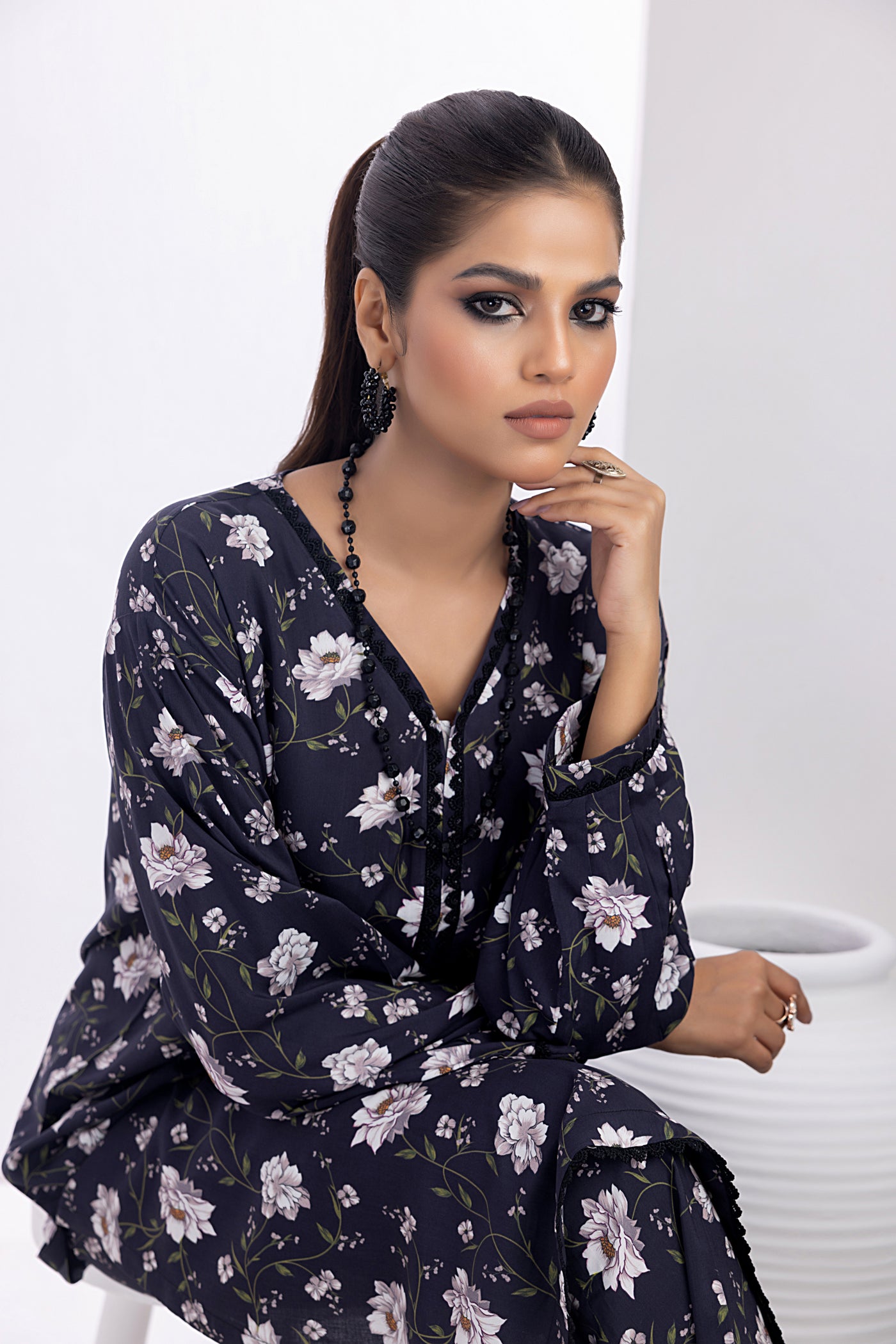 Gul Ahmed 2PC Unstitched Printed Linen Shirt Printed Linen Trouser WNST-32061