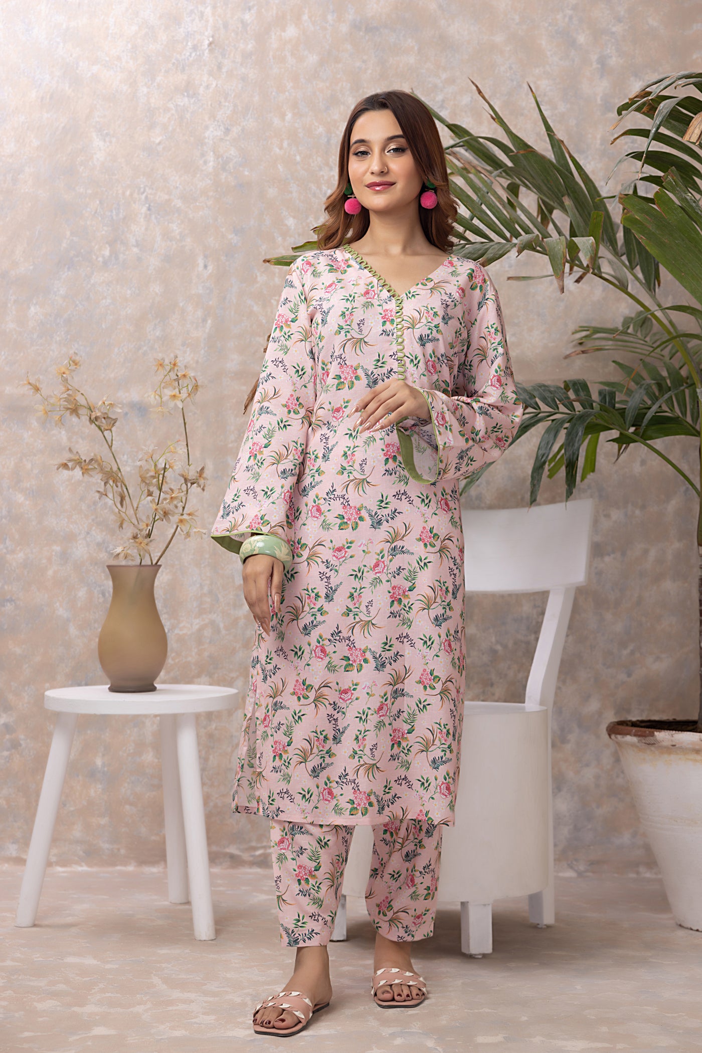 Gul Ahmed 2PC Unstitched Printed Karandi Shirt Printed Karandi Trouser WNST-32064